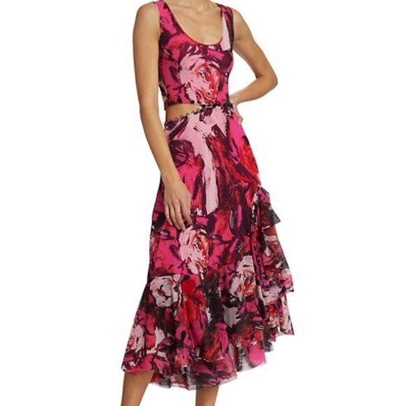 Prabal Gurung Sonia Floral-Printed Midi-Dress - Picture 1 of 6
